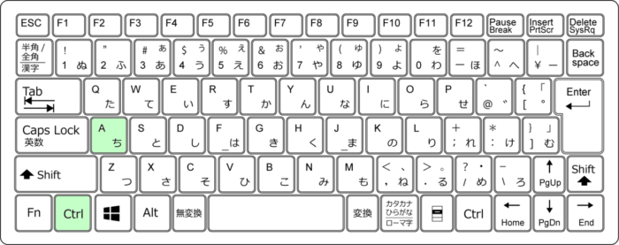 キーボードショートカット Ctrl+A